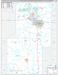 Iowa City Metro Area Wall Map Premium Style 2026